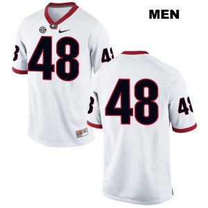 Men's Georgia Bulldogs NCAA #48 John Eager Nike Stitched White Authentic No Name College Football Jersey GBL1354SZ